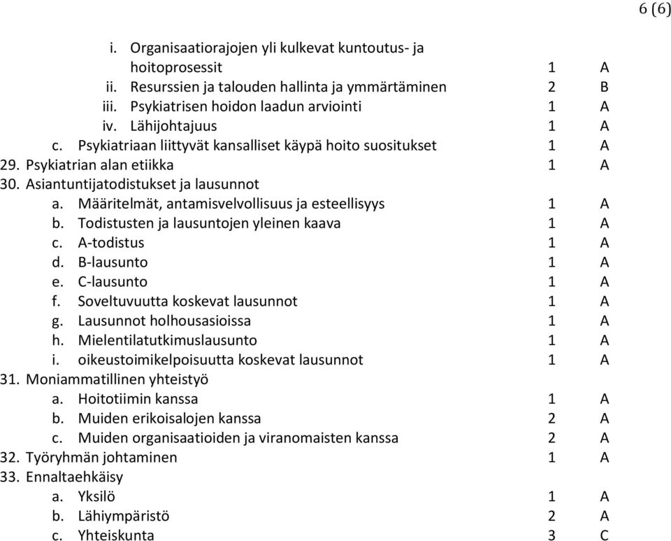 Todistusten ja lausuntojen yleinen kaava 1 A c. A-todistus 1 A d. B-lausunto 1 A e. C-lausunto 1 A f. Soveltuvuutta koskevat lausunnot 1 A g. Lausunnot holhousasioissa 1 A h.