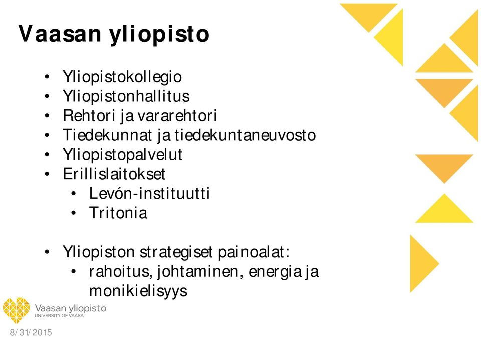 Yliopistopalvelut Erillislaitokset Levón-instituutti Tritonia