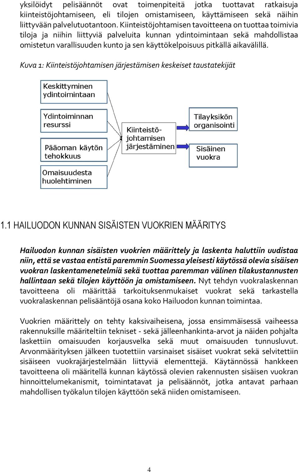 aikavälillä. Kuva 1: Kiinteistöjohtamisen järjestämisen keskeiset taustatekijät 1.