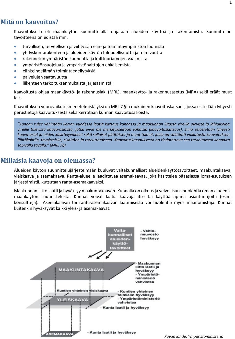 vaalimista ympäristönsuojelua ja ympäristöhaittojen ehkäisemistä elinkeinoelämän toimintaedellytyksiä palvelujen saatavuutta liikenteen tarkoituksenmukaista järjestämistä.