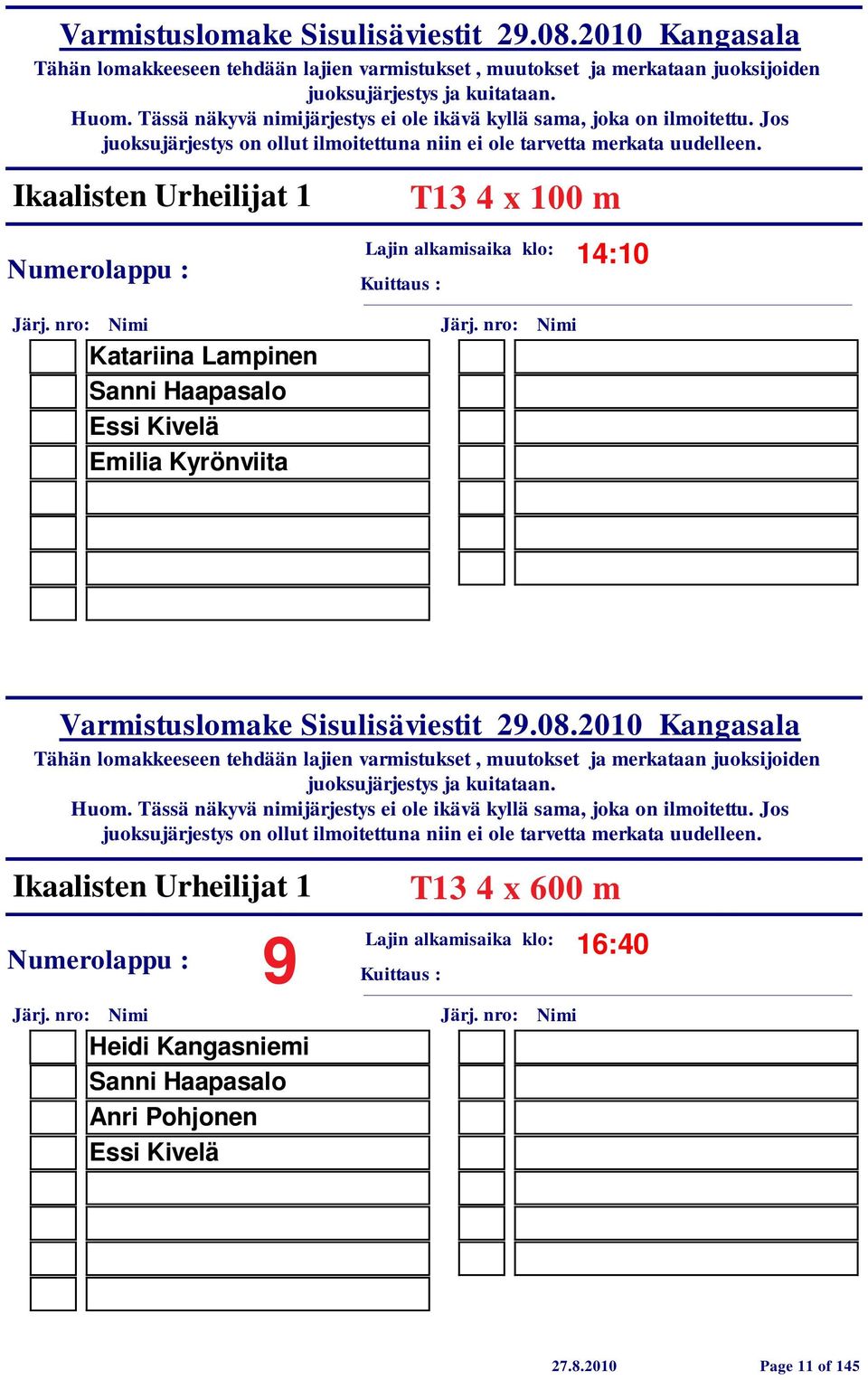 Ikaalisten Urheilijat 1 9 Heidi Kangasniemi Sanni Haapasalo