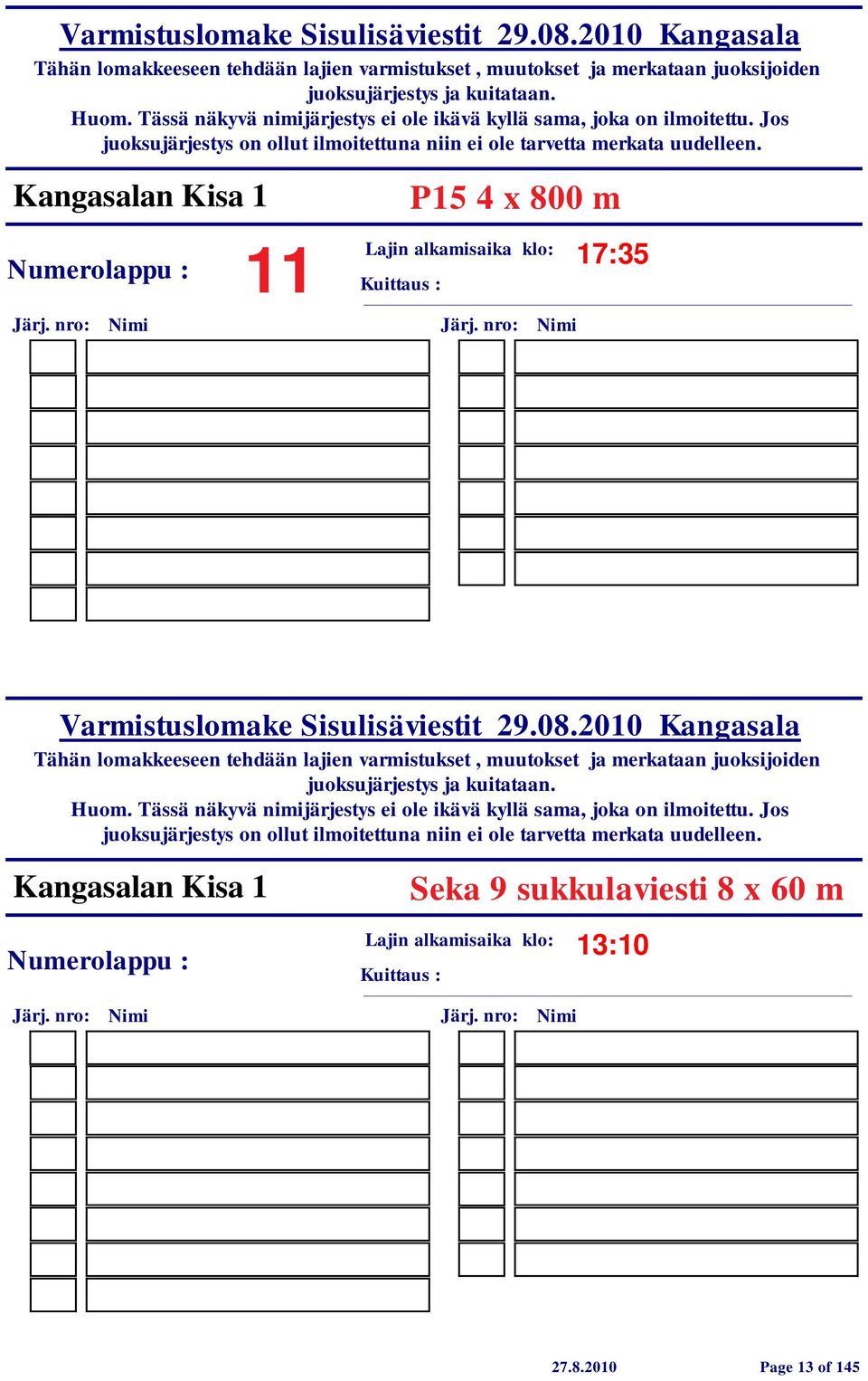 Seka 9 sukkulaviesti 8 x 60 m