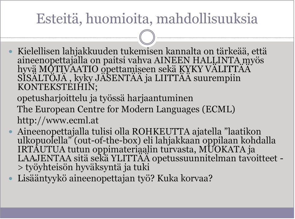 Languages (ECML) http://www.ecml.