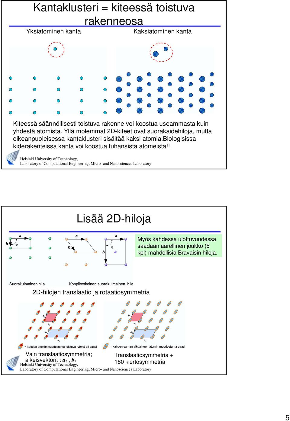 biologisissa kiderakenteissa kanta voi koostua tuhansista atomeista!