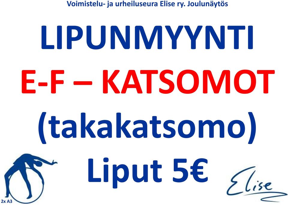 Joulunäytös LIPNMYYNTI