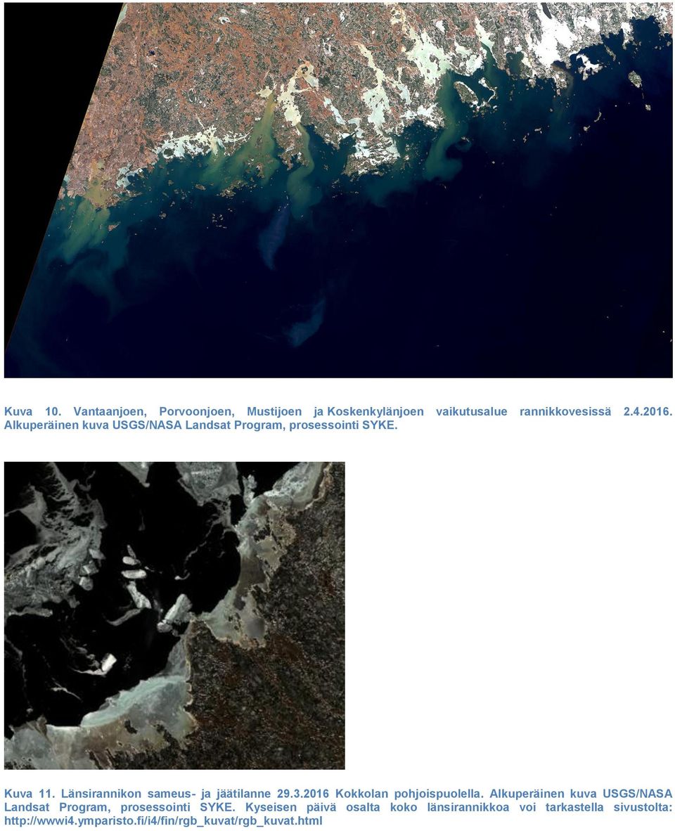 Länsirannikon sameus- ja jäätilanne 29.3.2016 Kokkolan pohjoispuolella.