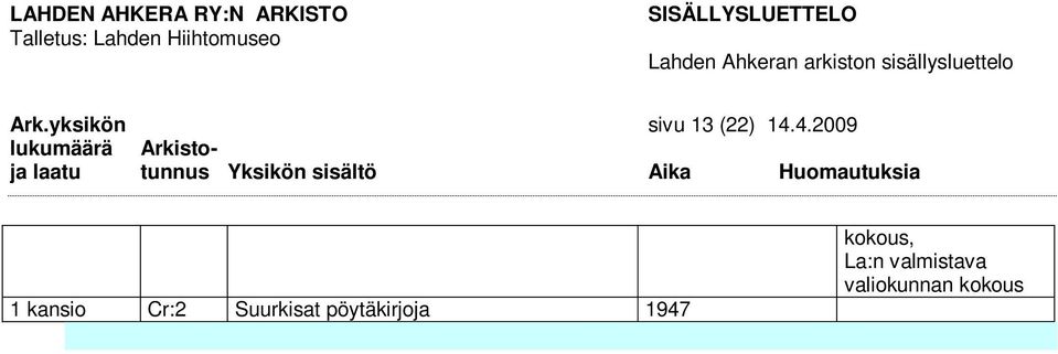 Suurkisat pöytäkirjoja 1947