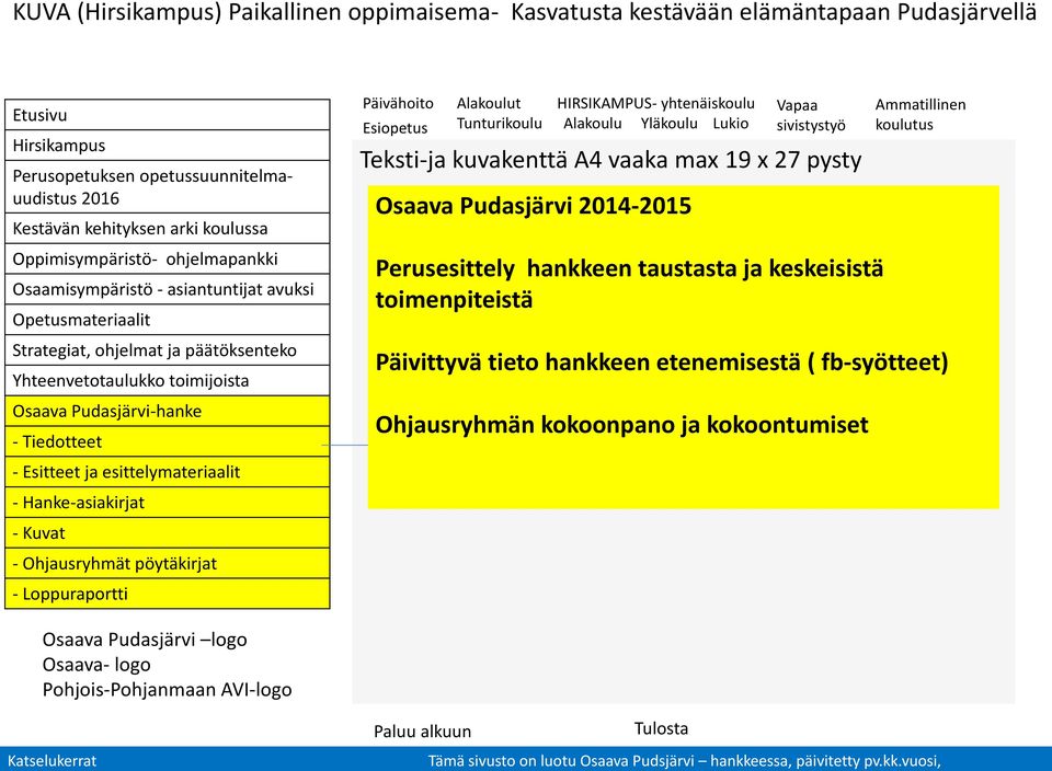 fb-syötteet) Ohjausryhmän kokoonpano ja kokoontumiset - Esitteet ja