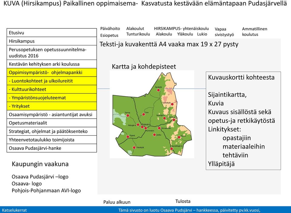 Kuvauskortti kohteesta Sijaintikartta, Kuvia Kuvaus sisällöstä