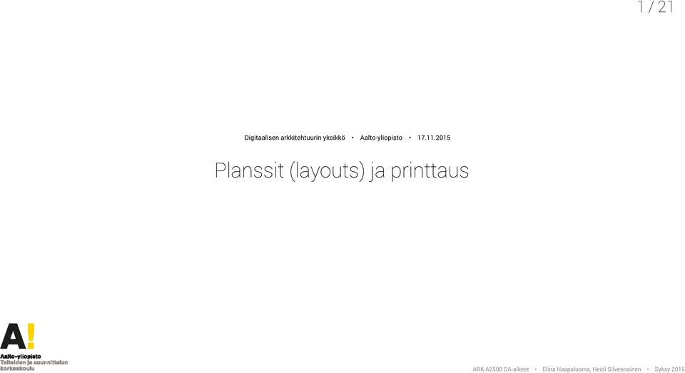 Aalto-yliopisto 17.11.