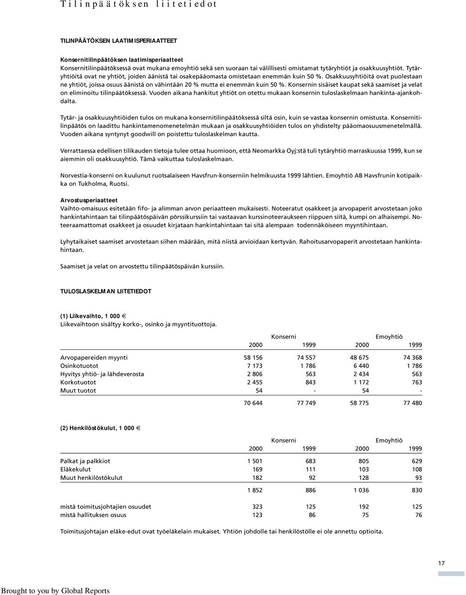 Osakkuusyhtiöitä ovat puolestaan ne yhtiöt, joissa osuus äänistä on vähintään 20 % mutta ei enemmän kuin 50 %. Konsernin sisäiset kaupat sekä saamiset ja velat on eliminoitu tilinpäätöksessä.