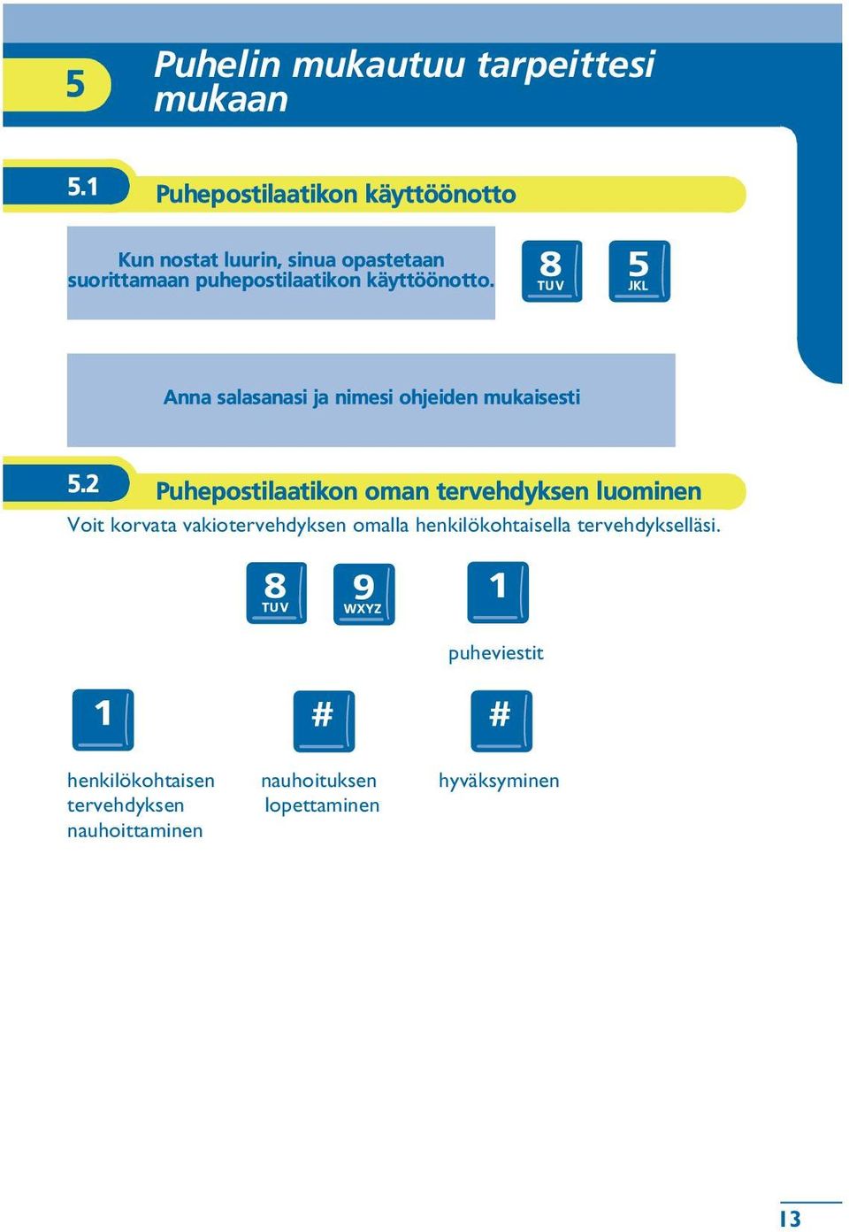 käyttöönotto. Anna salasanasi ja nimesi ohjeiden mukaisesti 5.