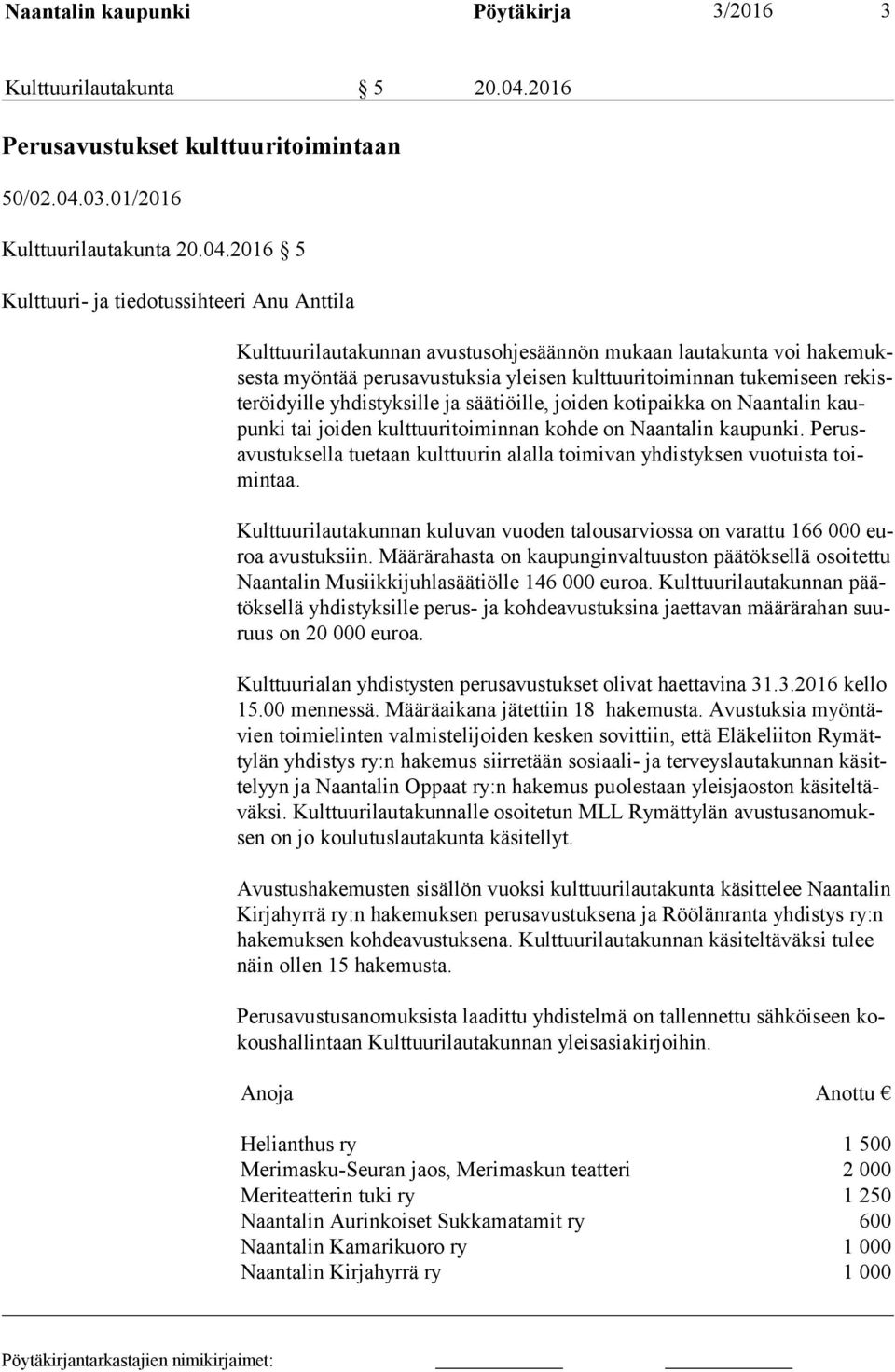 03.01/2016 Kulttuurilautakunta 20.04.