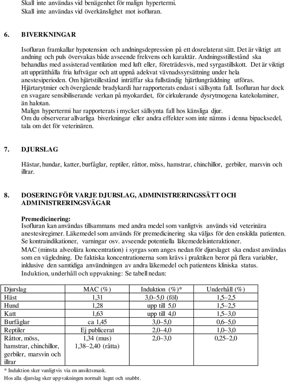 Andningsstillestånd ska behandlas med assisterad ventilation med luft eller, företrädesvis, med syrgastillskott.