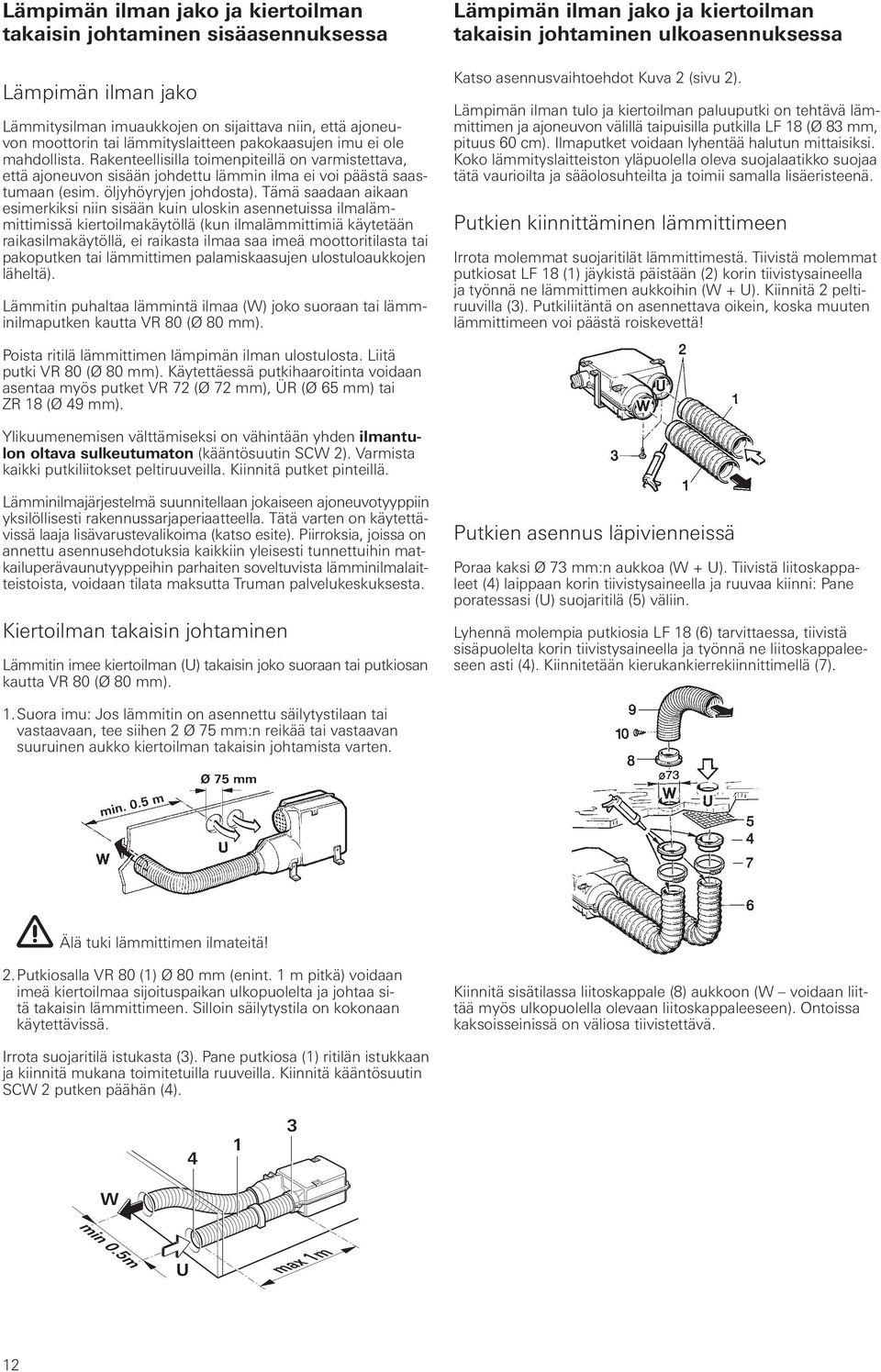 Tämä saadaan aikaan esimerkiksi niin sisään kuin uloskin asennetuissa ilmalämmittimissä kiertoilmakäytöllä (kun ilmalämmittimiä käytetään raikasilmakäytöllä, ei raikasta ilmaa saa imeä