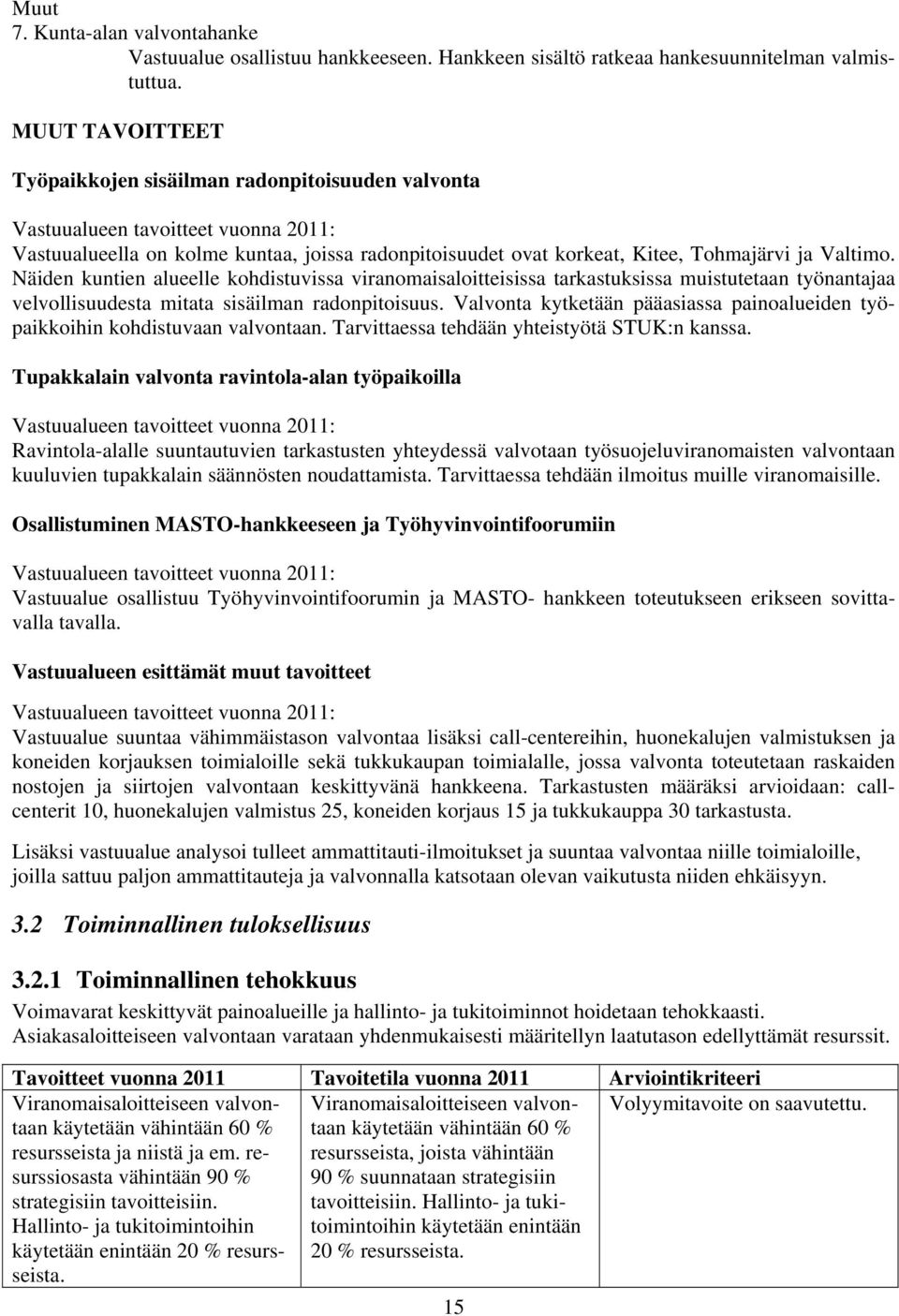 Valtimo. Näiden kuntien alueelle kohdistuvissa viranomaisaloitteisissa tarkastuksissa muistutetaan työnantajaa velvollisuudesta mitata sisäilman radonpitoisuus.