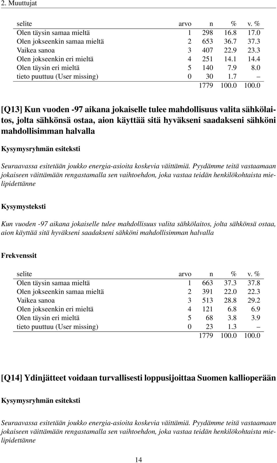 7 [Q13] Kun vuoden -97 aikana jokaiselle tulee mahdollisuus valita sähkölaitos, jolta sähkönsä ostaa, aion käyttää sitä hyväkseni saadakseni sähköni mahdollisimman halvalla Kun vuoden -97 aikana