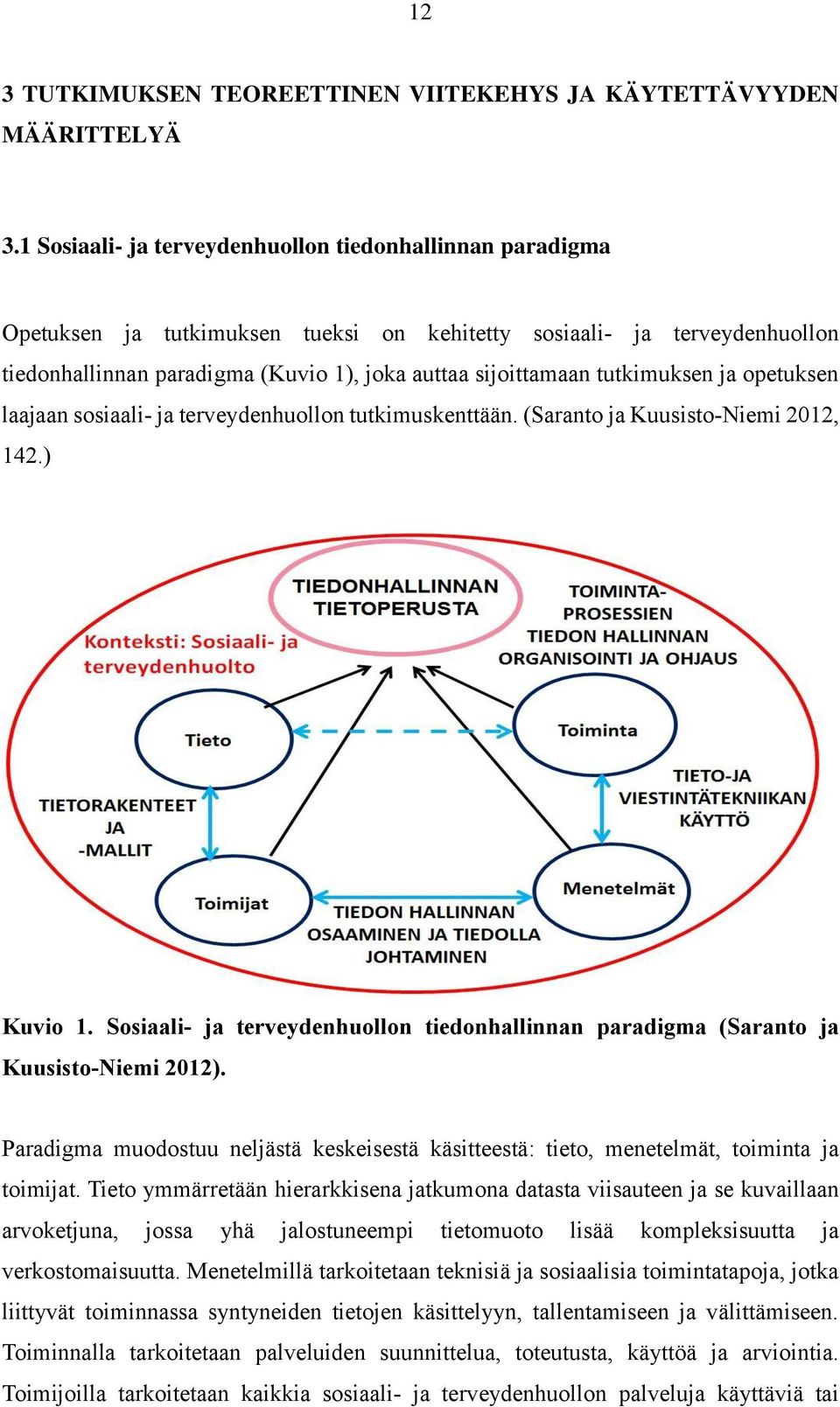 tutkimuksen ja opetuksen laajaan sosiaali- ja terveydenhuollon tutkimuskenttään. (Saranto ja Kuusisto-Niemi 2012, 142.) Kuvio 1.