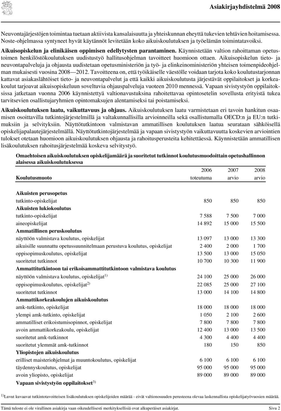 Käynnistetään valtion rahoittaman opetustoimen henkilöstökoulutuksen uudistustyö hallitusohjelman tavoitteet huomioon ottaen.