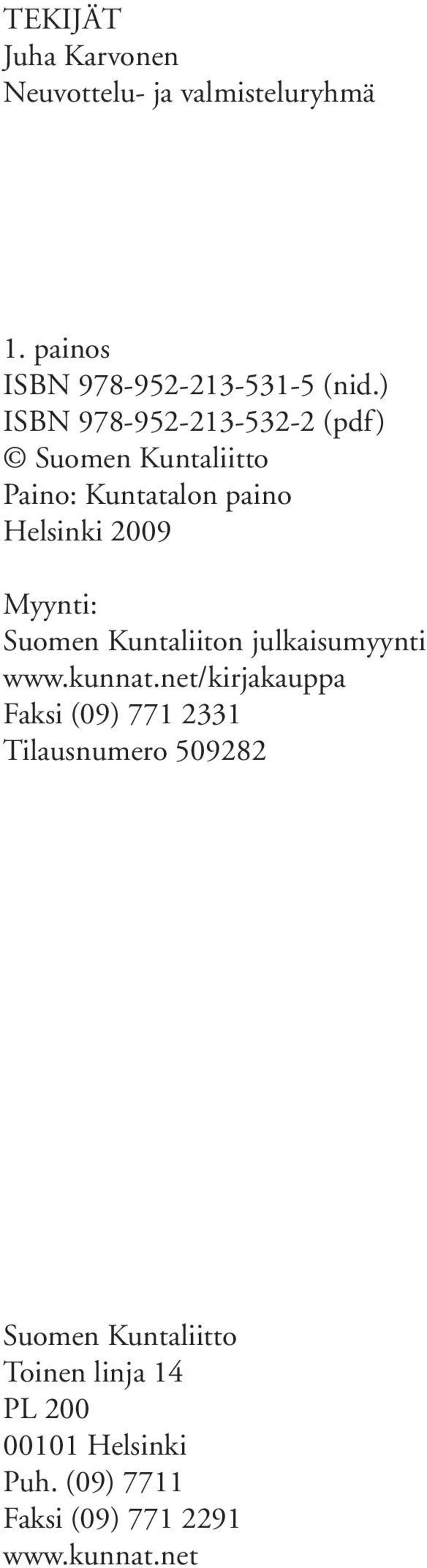 Suomen Kuntaliiton julkaisumyynti www.kunnat.