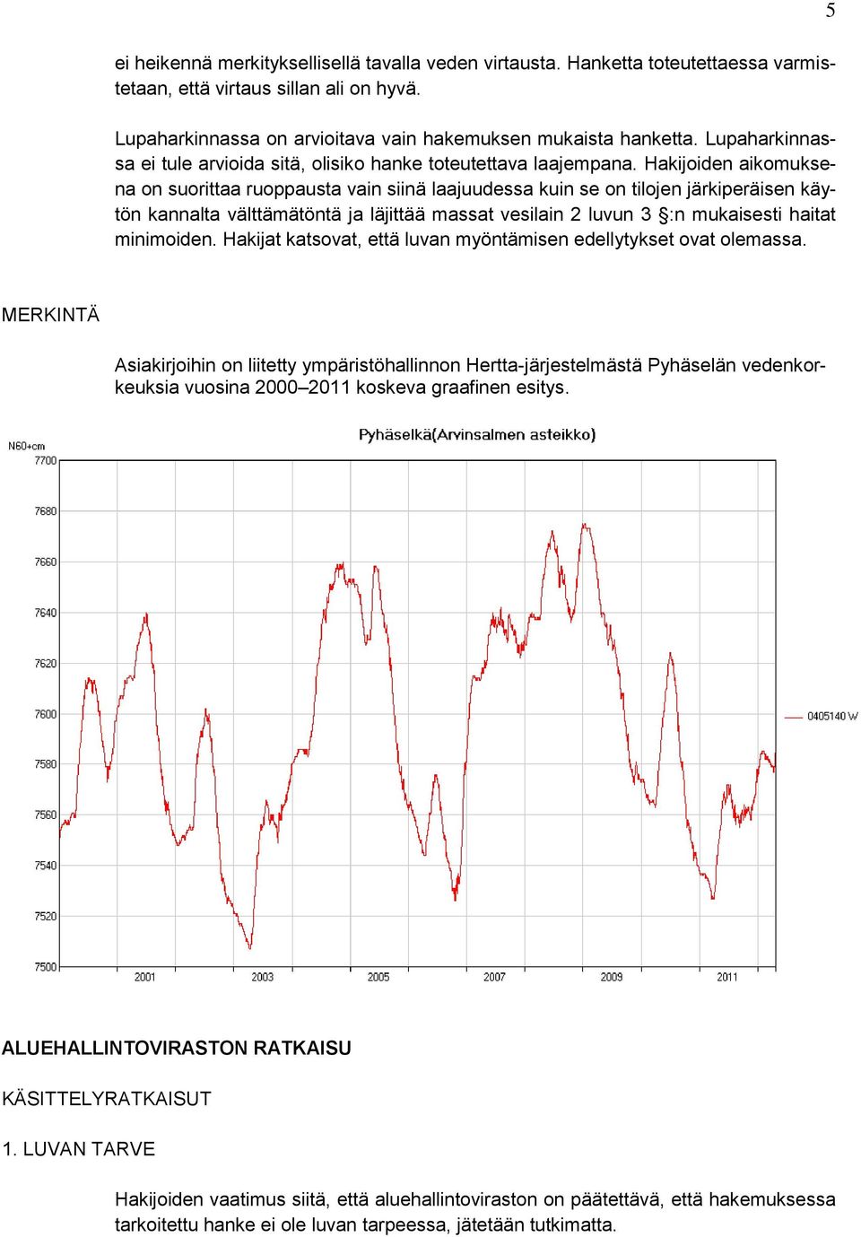 Hakijoiden aikomuksena on suorittaa ruoppausta vain siinä laajuudessa kuin se on tilojen järkiperäisen käytön kannalta välttämätöntä ja läjittää massat vesilain 2 luvun 3 :n mukaisesti haitat