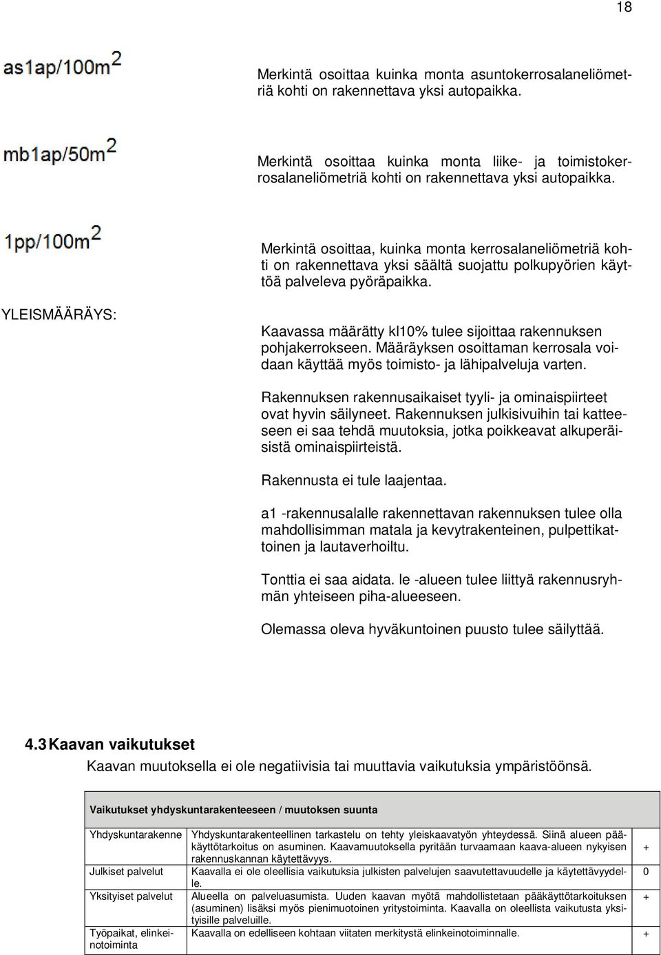 Merkintä osoittaa, kuinka monta kerrosalaneliömetriä kohti on rakennettava yksi säältä suojattu polkupyörien käyttöä palveleva pyöräpaikka.