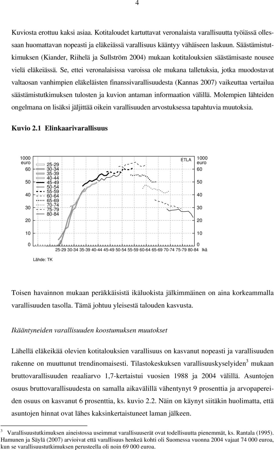 Se, ettei veronalaisissa varoissa ole mukana talletuksia, jotka muodostavat valtaosan vanhimpien eläkeläisten finanssivarallisuudesta (Kannas 27) vaikeuttaa vertailua säästämistutkimuksen tulosten ja