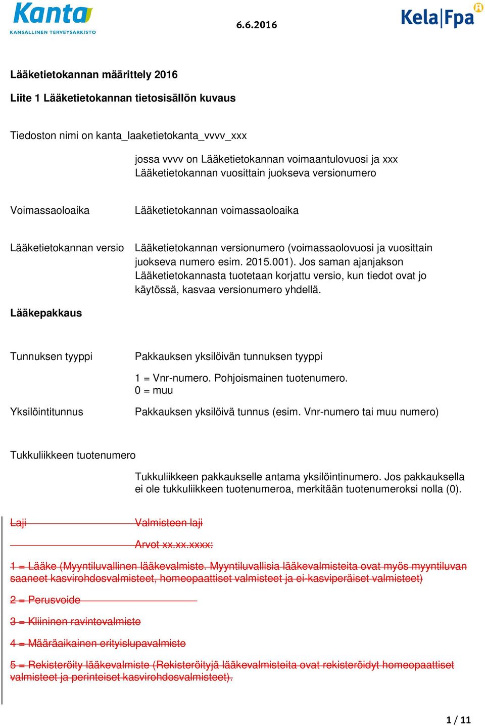 Jos saman ajanjakson Lääketietokannasta tuotetaan korjattu versio, kun tiedot ovat jo käytössä, kasvaa versionumero yhdellä.