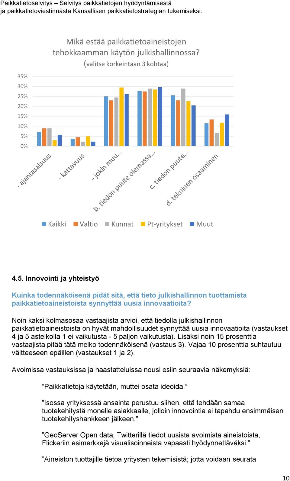 paljon vaikutusta). Lisäksi noin 15 prosenttia vastaajista pitää tätä melko todennäköisenä (vastaus 3). Vajaa 10 prosenttia suhtautuu väitteeseen epäillen (vastaukset 1 ja 2).