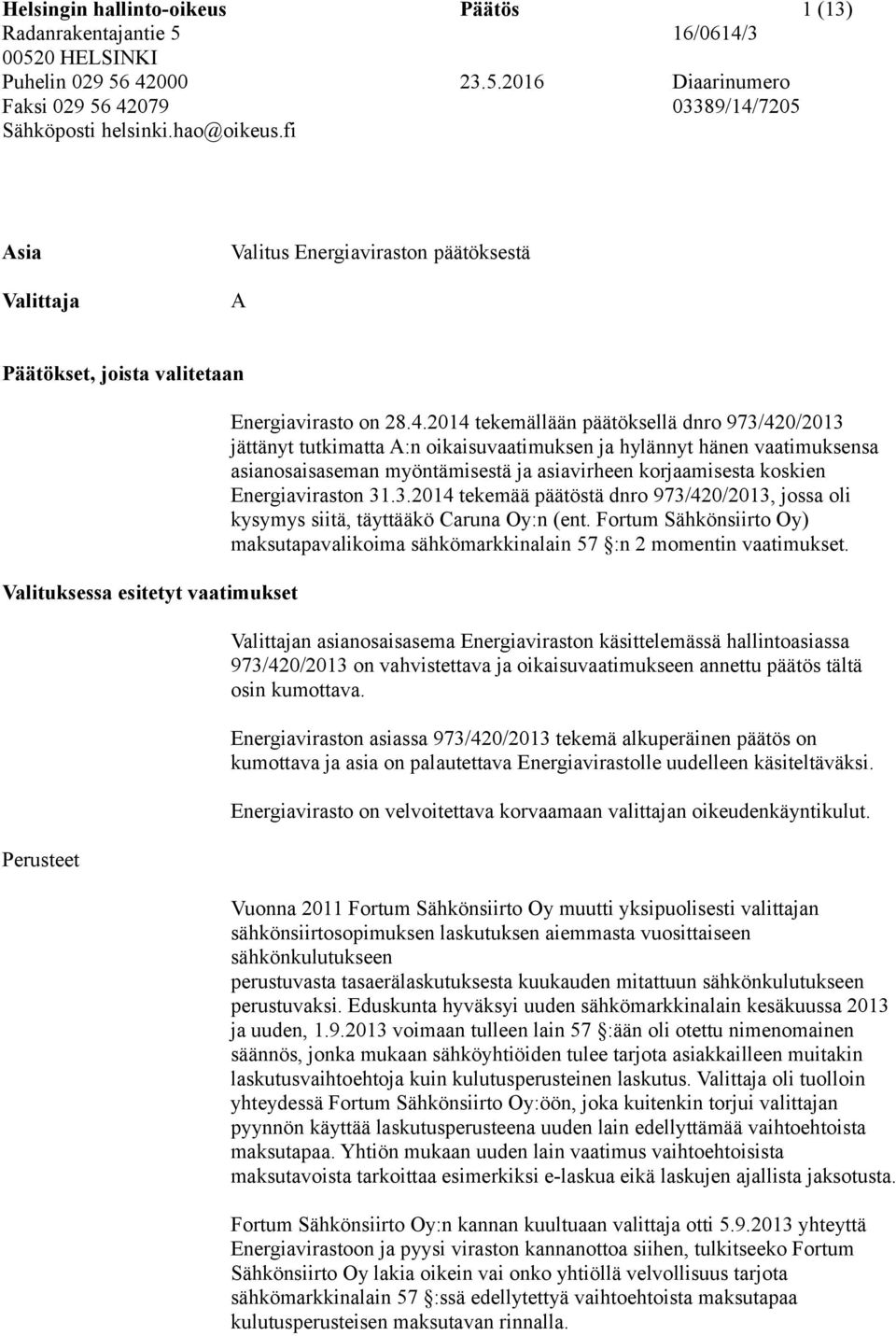 4.2014 tekemällään päätöksellä dnro 973/420/2013 jättänyt tutkimatta A:n oikaisuvaatimuksen ja hylännyt hänen vaatimuksensa asianosaisaseman myöntämisestä ja asiavirheen korjaamisesta koskien