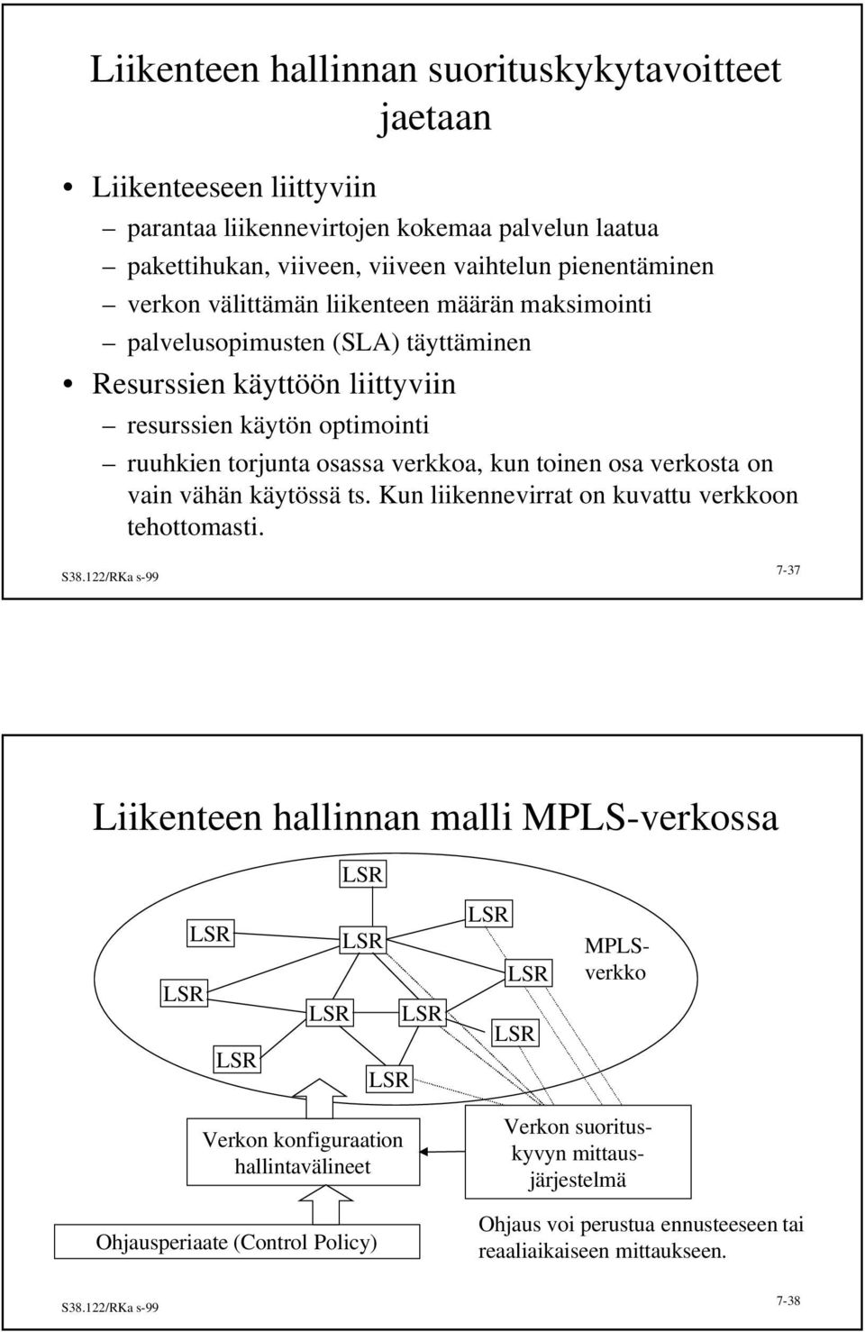 osassa verkkoa, kun toinen osa verkosta on vain vähän käytössä ts. Kun liikennevirrat on kuvattu verkkoon tehottomasti.