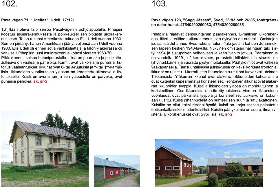 Elis Udell oli ennen sotia vankikuljettaja ja talon yläkerrassa oli vankiselli.pihapiirin uusi asuinrakennus kohosi viereen 1969-70.