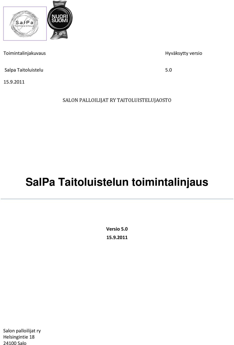 Taitoluistelun toimintalinjaus