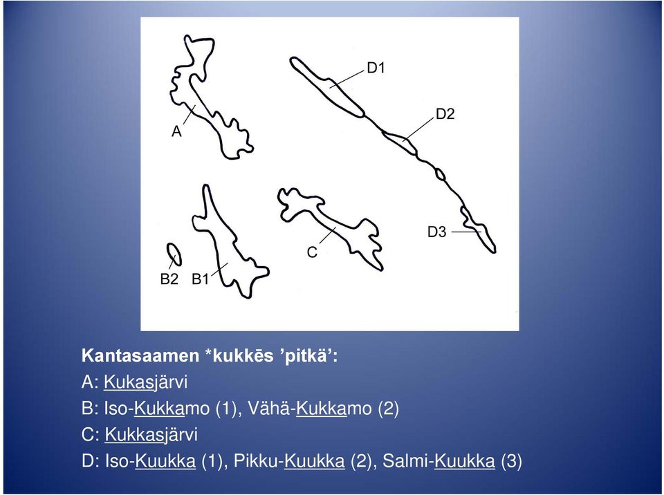 Vähä-Kukkamo (2) C: Kukkasjärvi D: