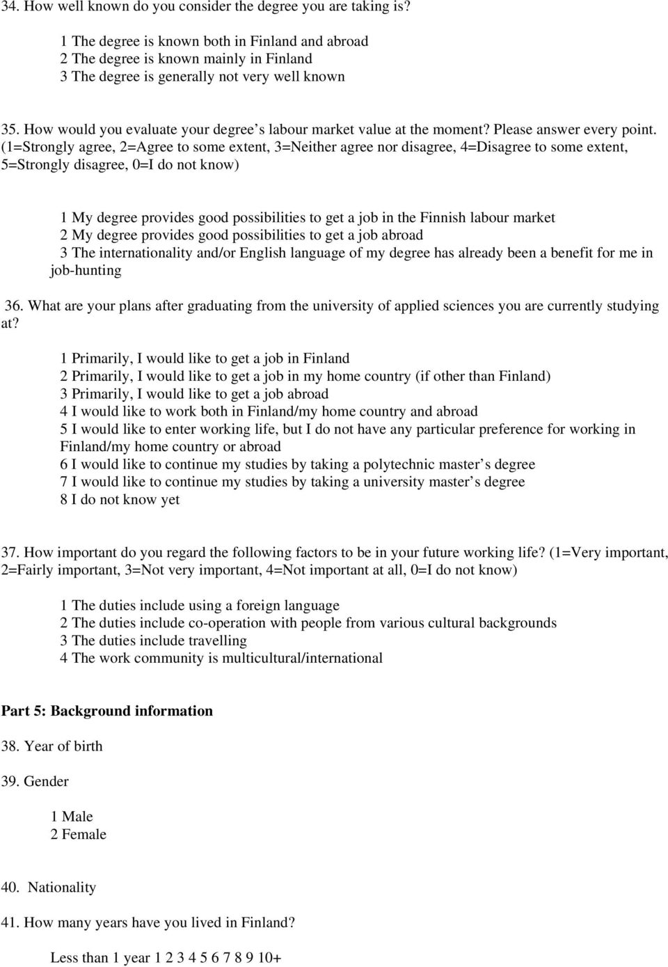 How would you evaluate your degree s labour market value at the moment? Please answer every point.