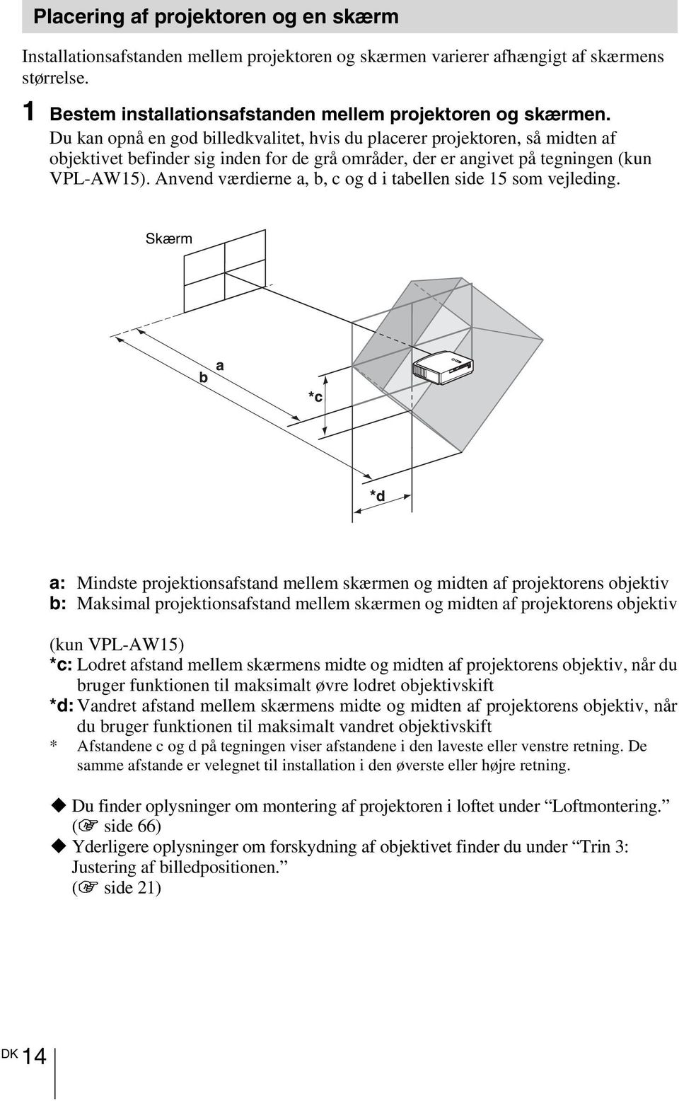 Anvend værdierne a, b, c og d i tabellen side 15 som vejleding.