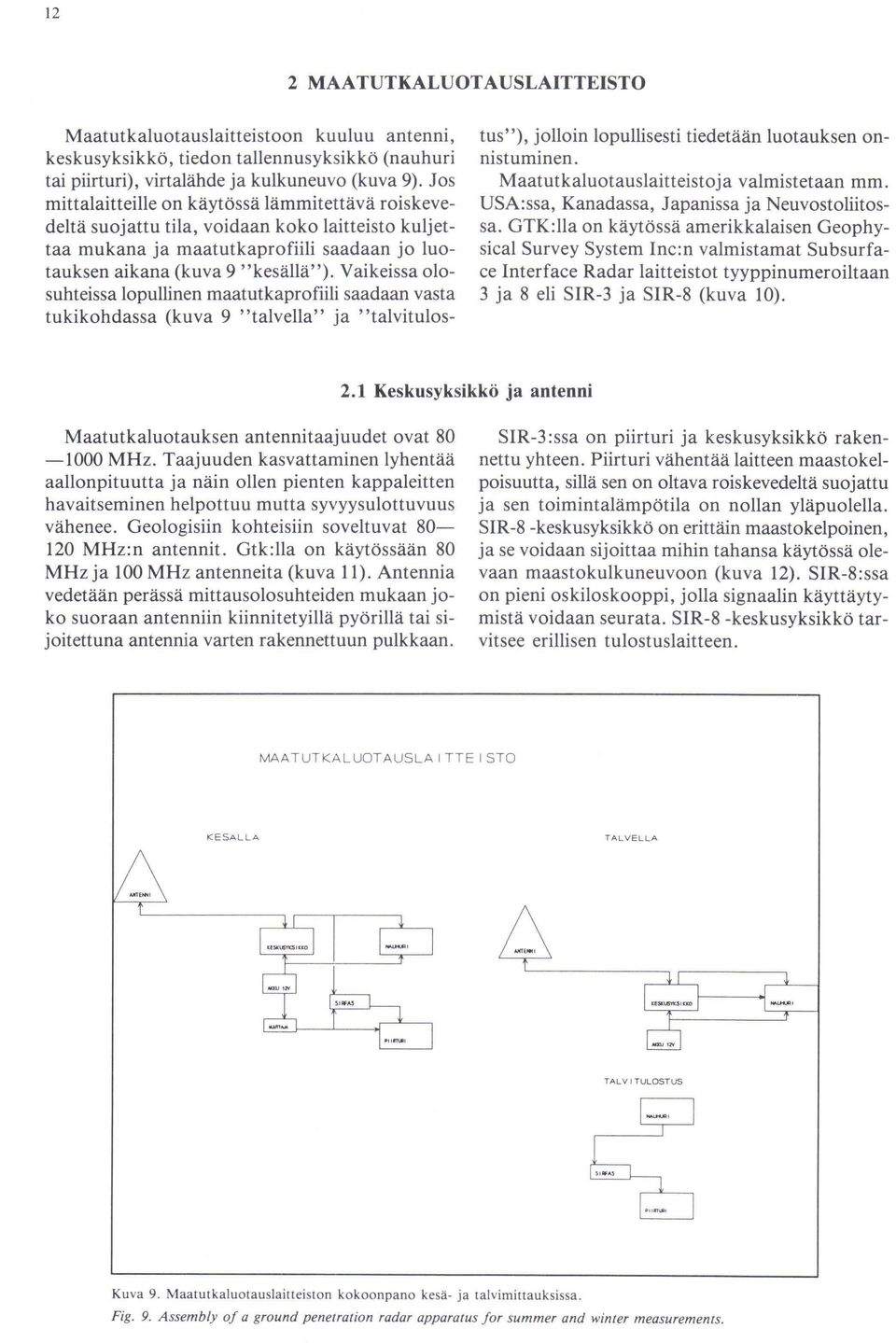 Vaikeissa 010- suhteissa lopullinen maatutkaprofiili saadaan vasta tukikohdassa (ku va 9 "talvella" ja "talvitulostus"), jolloin lopullisesti tiedetään luotauksen onnistuminen.