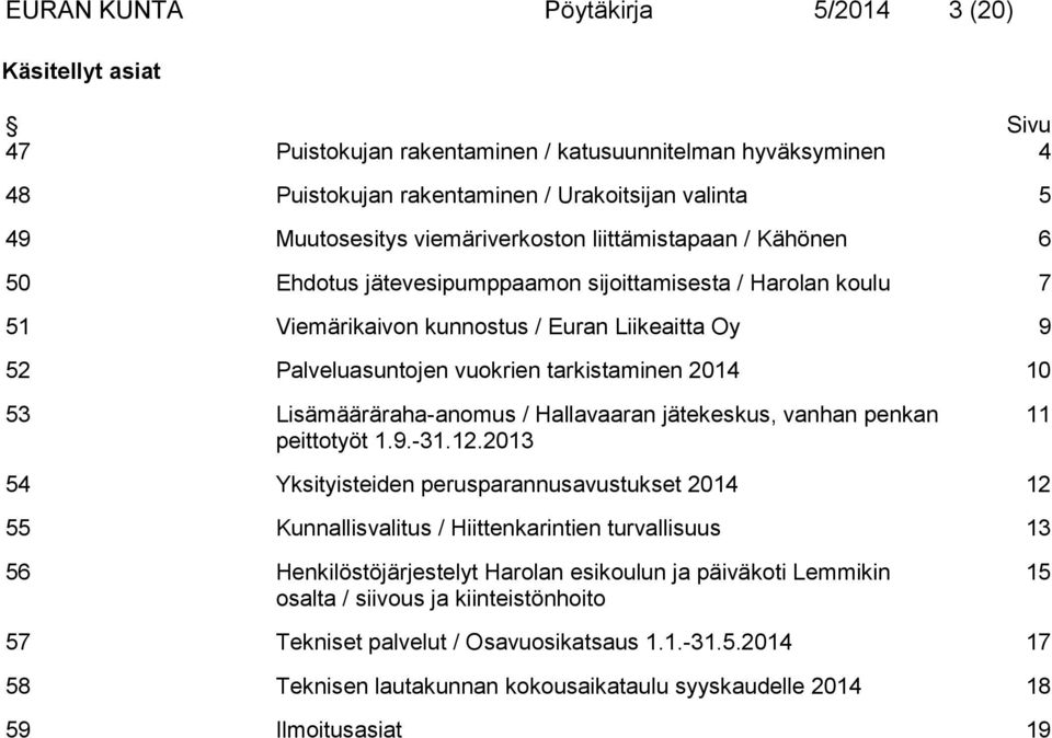 10 53 Lisämääräraha-anomus / Hallavaaran jätekeskus, vanhan penkan peittotyöt 1.9.-31.12.
