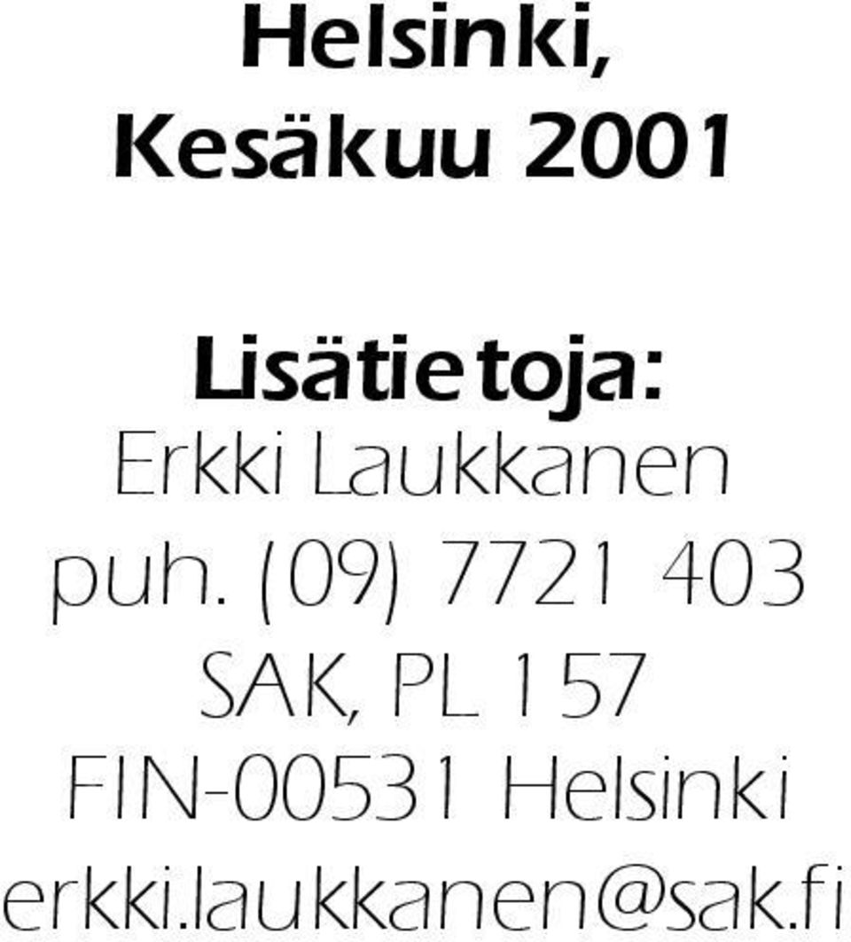 (09) 7721 403 SAK, PL 157