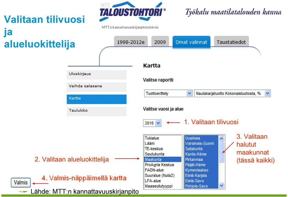 Valitaan alueluokittelija 3.