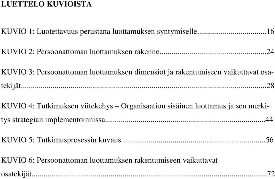 ..24 KUVIO 3: Persoonattoman luottamuksen dimensiot ja rakentumiseen vaikuttavat osatekijät.