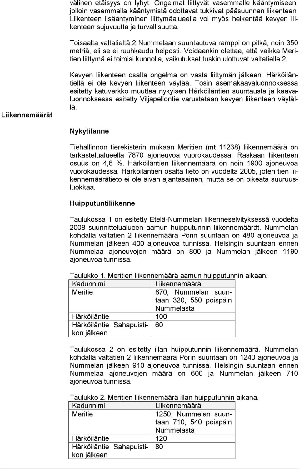 Toisaalta valtatieltä 2 Nummelaan suuntautuva ramppi on pitkä, noin 350 metriä, eli se ei ruuhkaudu helposti.