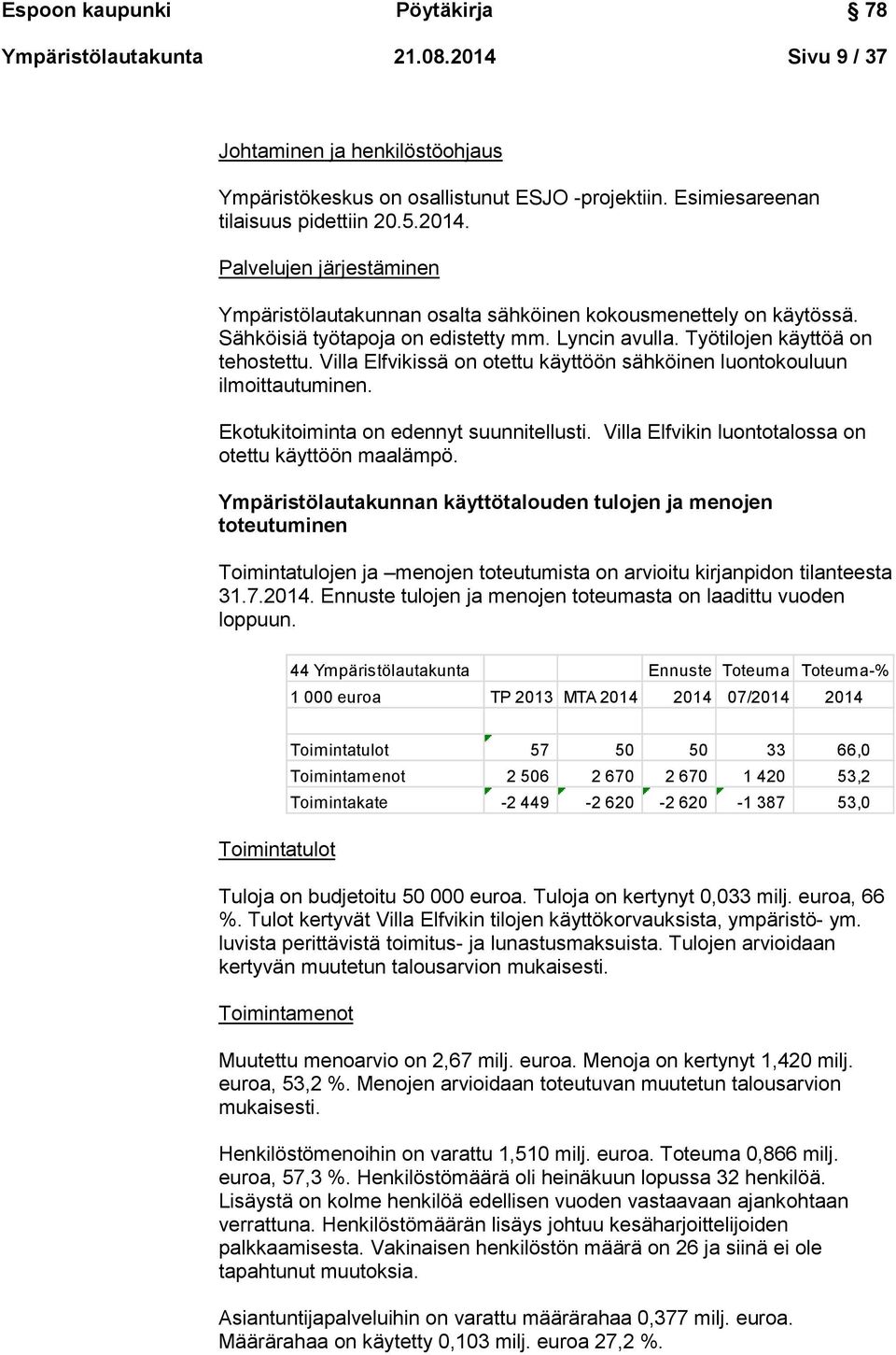 Ekotukitoiminta on edennyt suunnitellusti. Villa Elfvikin luontotalossa on otettu käyttöön maalämpö.