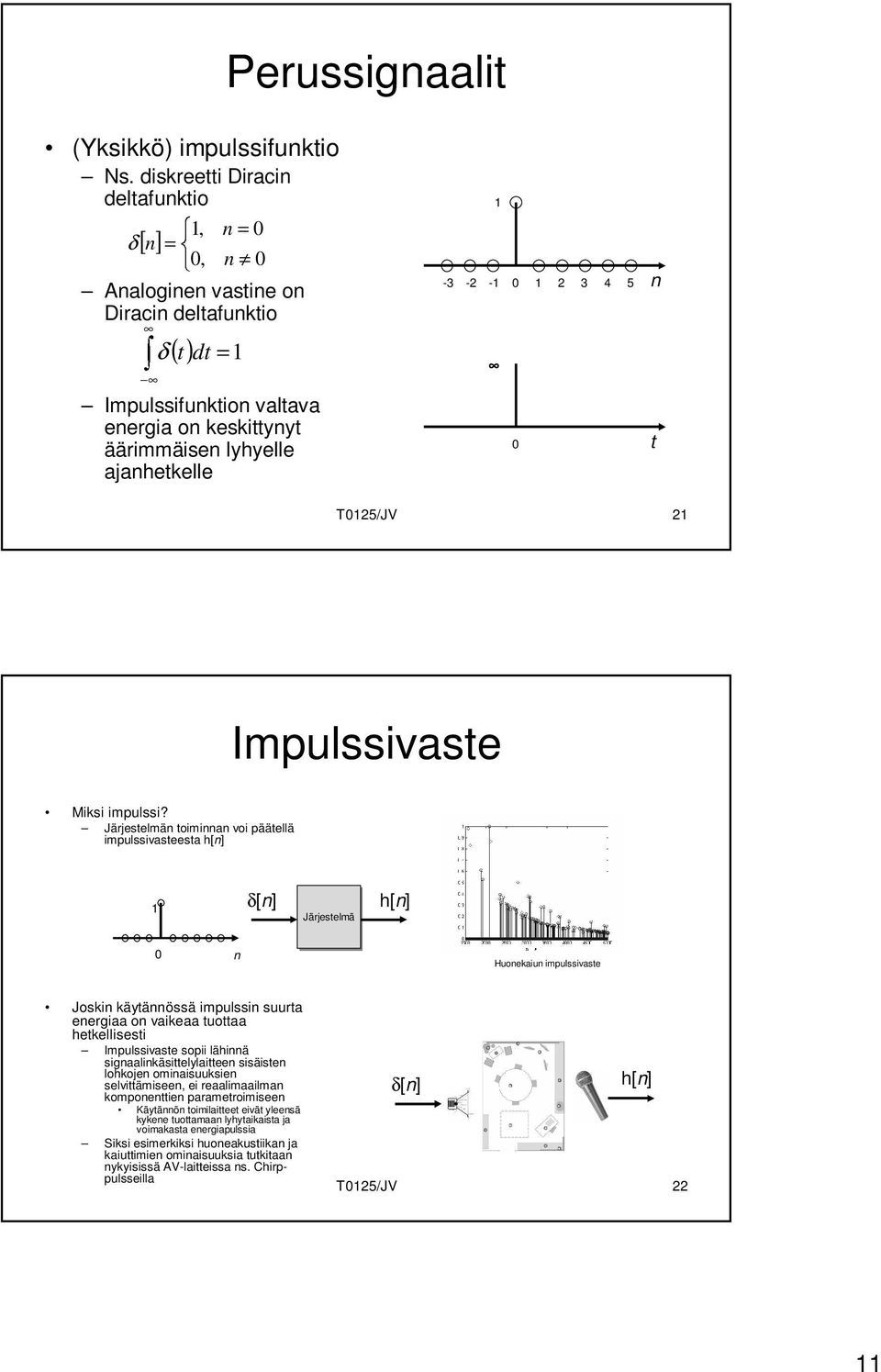 -2 1-1 0 1 2 3 4 5 0 n t T0125/JV 21 Impulssivaste Miksi impulssi?