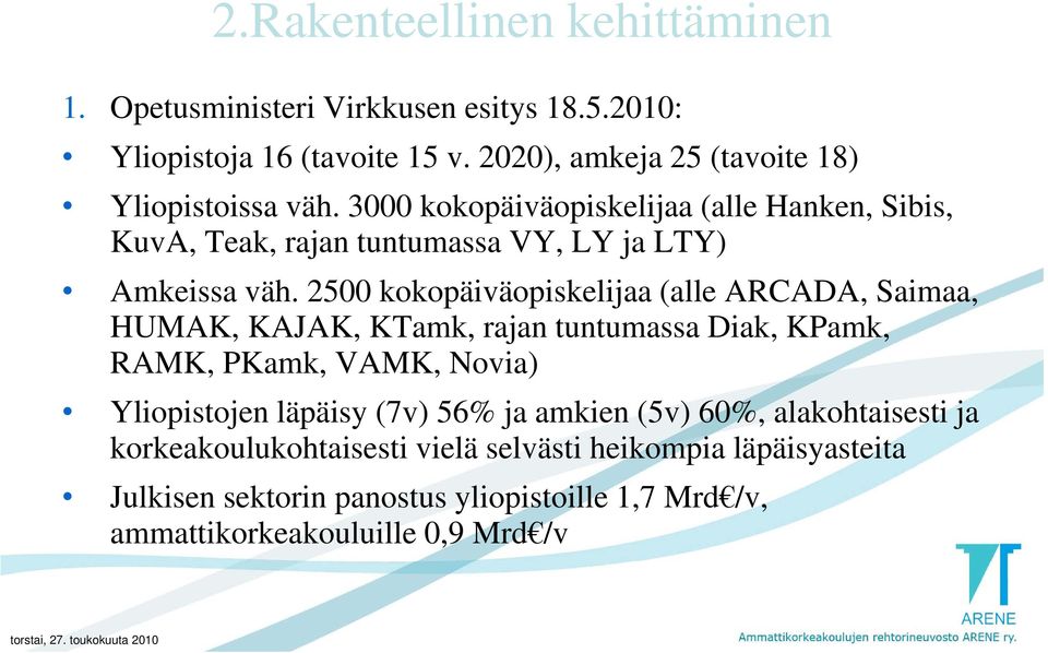 3000 kk kokopäiväopiskelijaa äiä iklij (alle Hanken, Sibis, KuvA, Teak, rajan tuntumassa VY, LY ja LTY) Amkeissa väh.