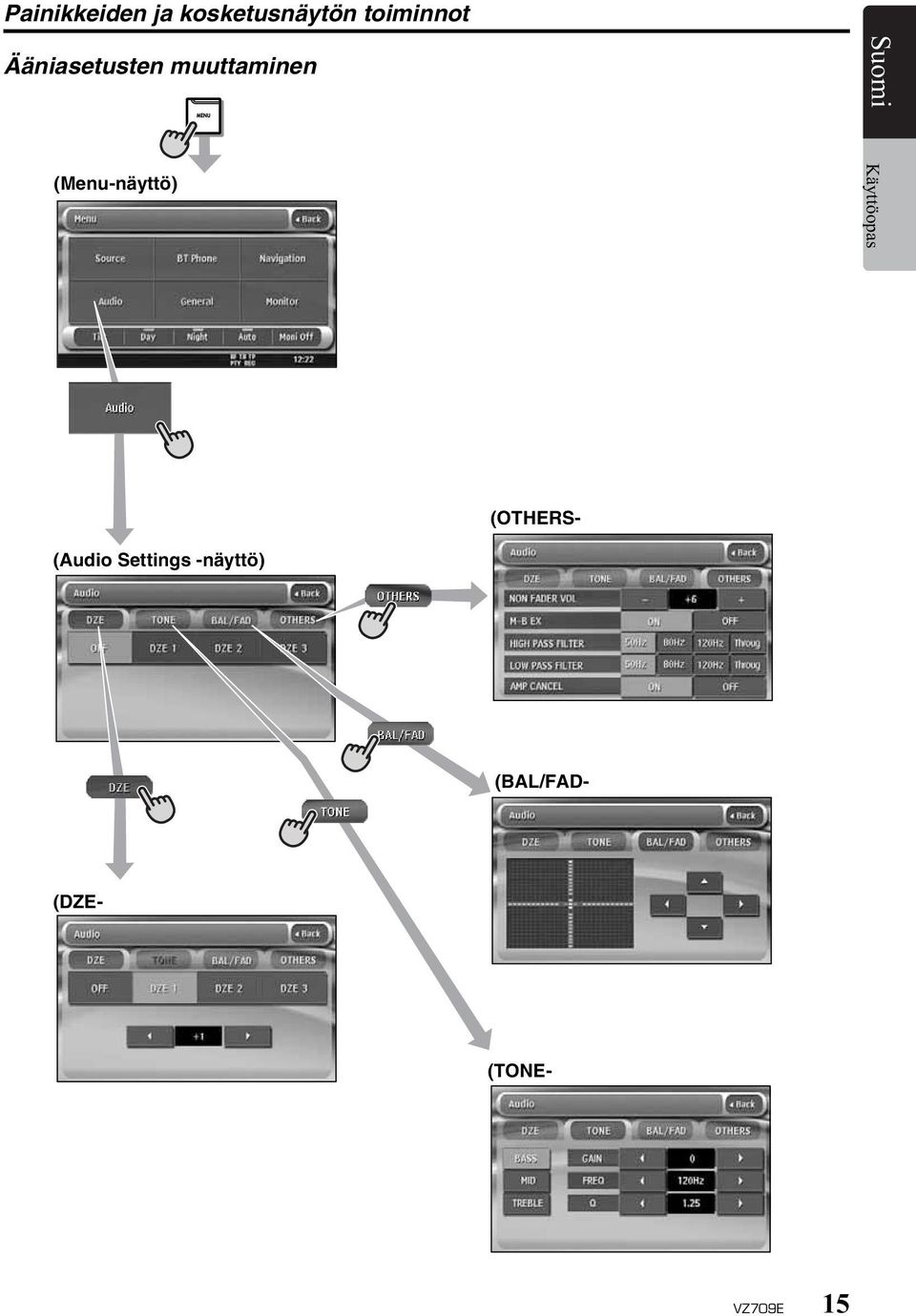 (Menu-näyttö) (Audio Settings