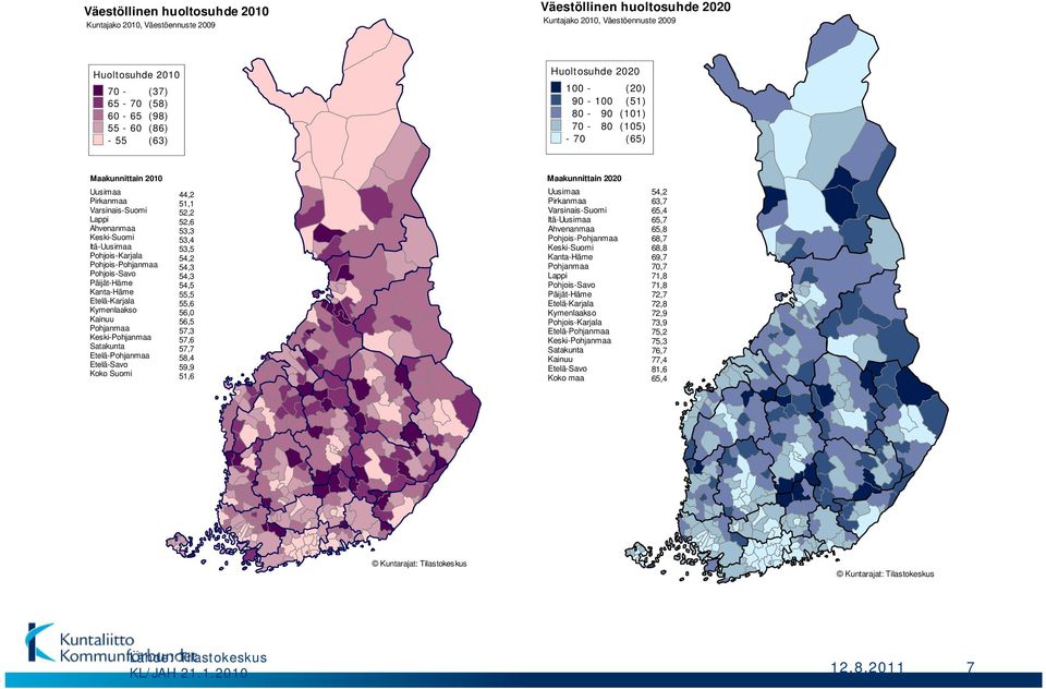 Pohjois-Pohjanmaa Pohjois-Savo Päijät-Häme Kanta-Häme Etelä-Karjala Kymenlaakso Kainuu Pohjanmaa Keski-Pohjanmaa Satakunta Etelä-Pohjanmaa Etelä-Savo Koko Suomi 44,2 51,1 52,2 52,6 53,3 53,4 53,5