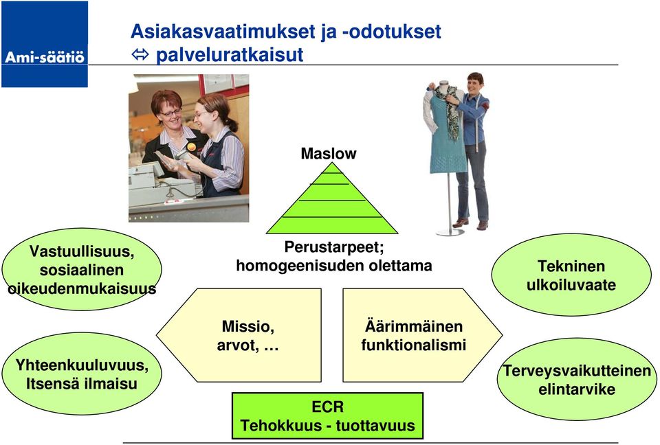 Perustarpeet; homogeenisuden olettama Missio, arvot, Äärimmäinen