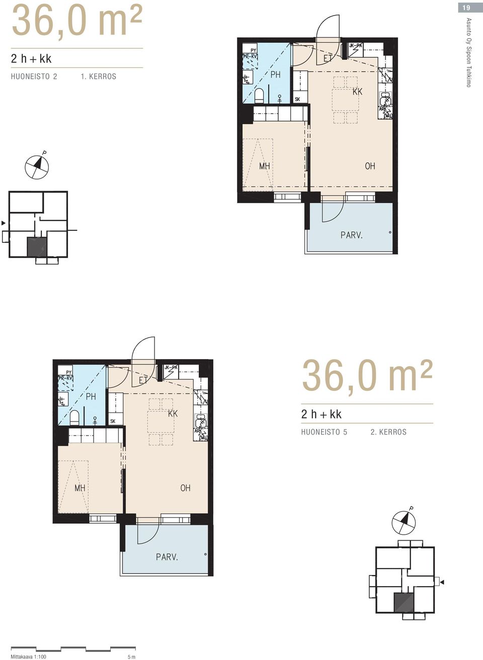 Tuhkimo 36,0 m² 2 h + kk