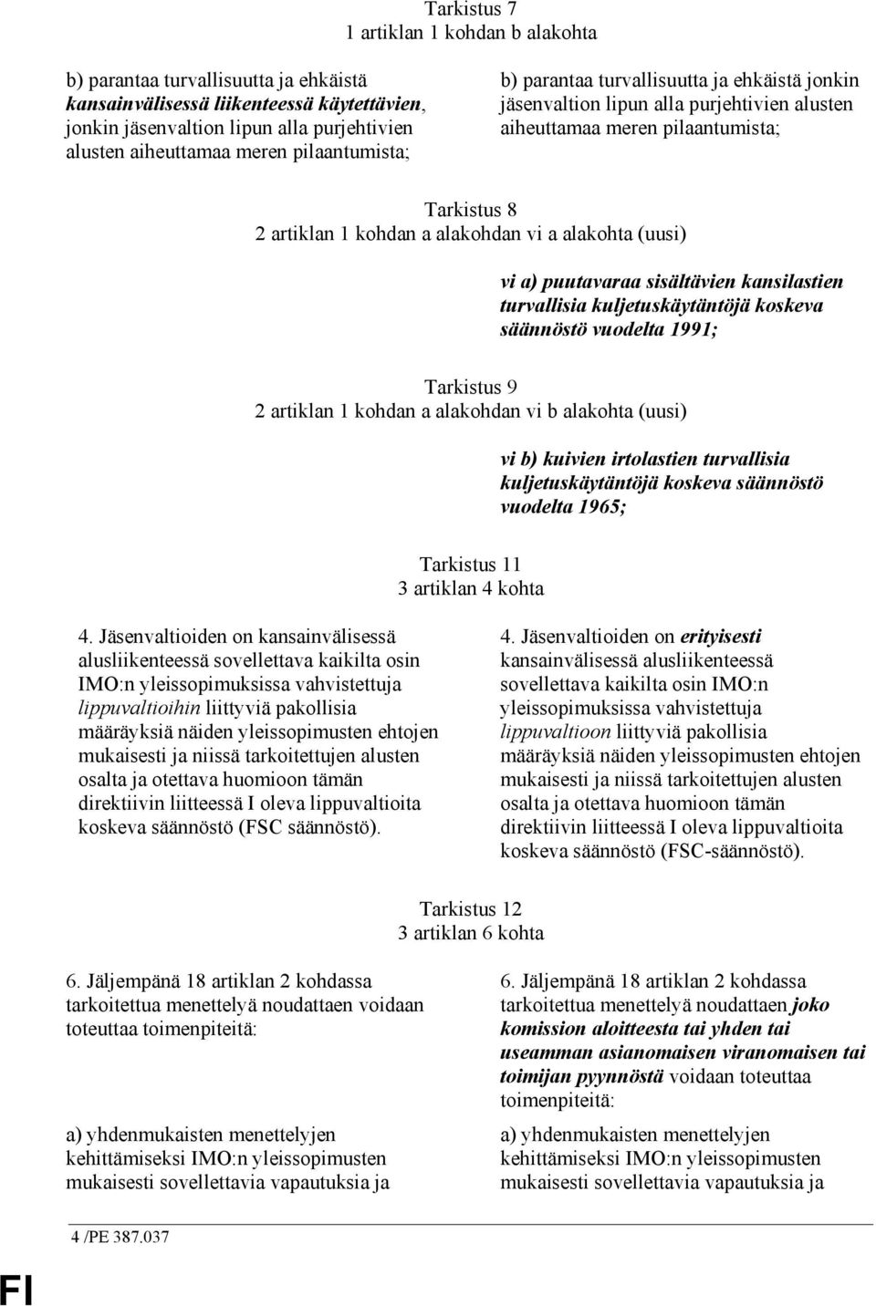 (uusi) vi a) puutavaraa sisältävien kansilastien turvallisia kuljetuskäytäntöjä koskeva säännöstö vuodelta 1991; Tarkistus 9 2 artiklan 1 kohdan a alakohdan vi b alakohta (uusi) vi b) kuivien